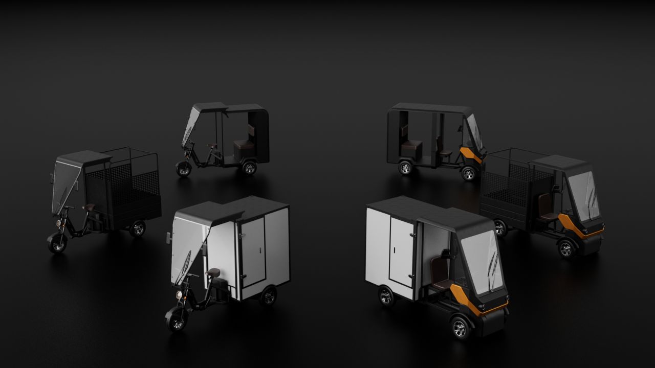 uxmea heavy-duty electric cargo tricycles with modular cargo boxes, designed for urban delivery and last-mile logistics